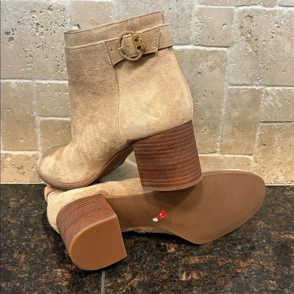 Tory Burch Sofia Suede Bootie/Dust Bag Perfect Sand $450